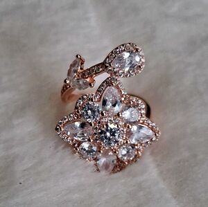 Rose Gold Over 925 SS Tripple A CZ's Ring Size 7